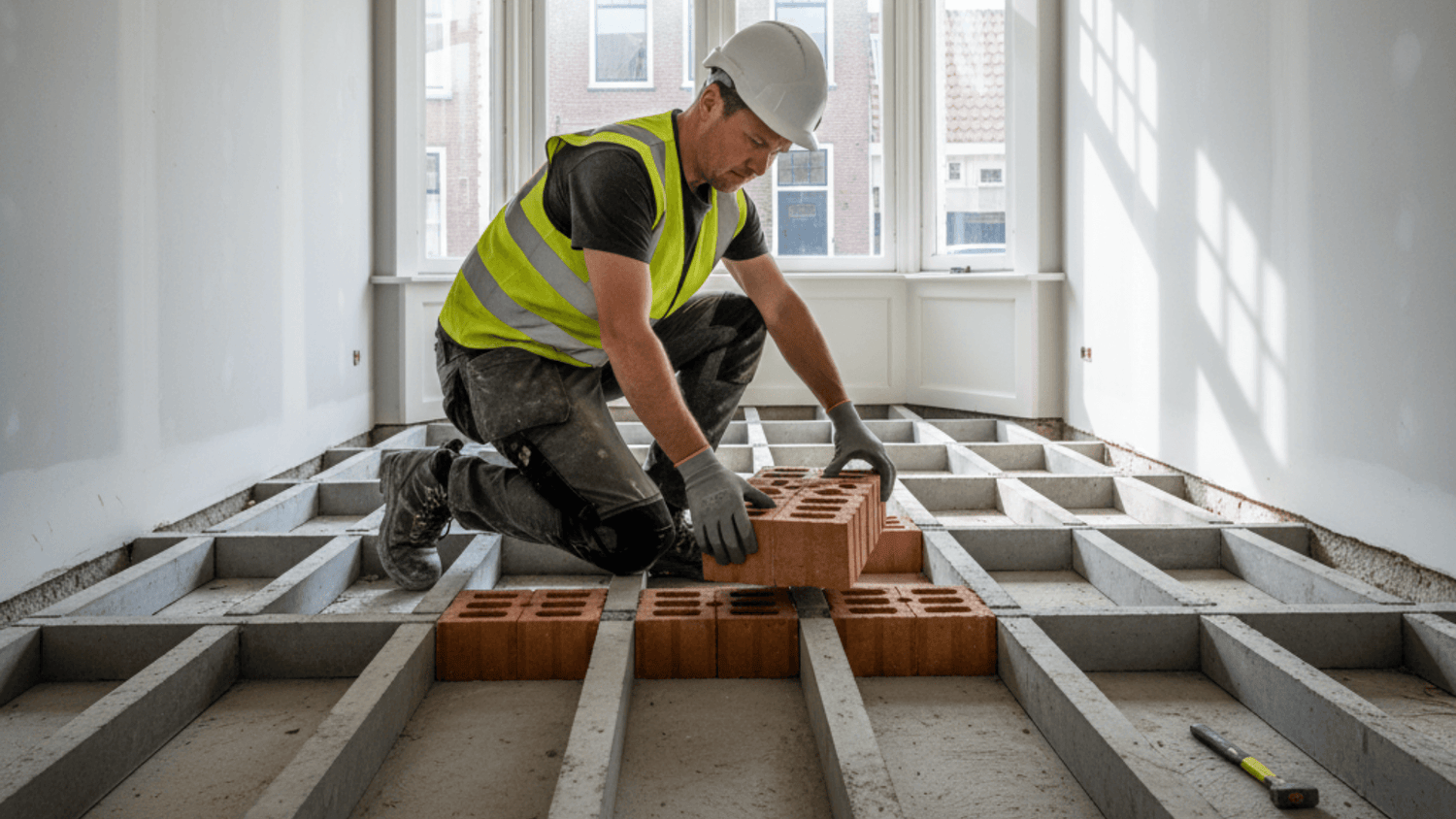 Broodjes vloer leggen