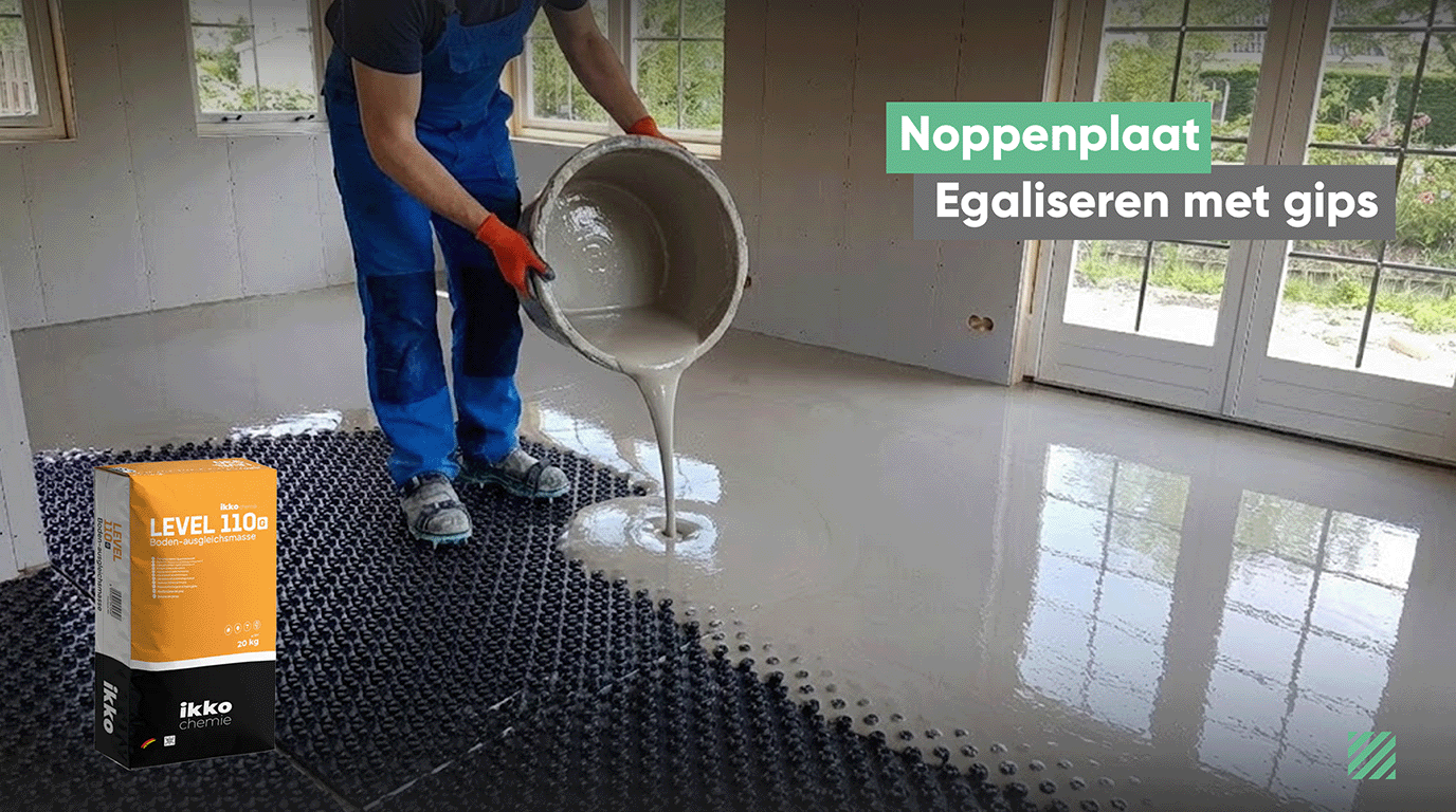 Egaliseren van vloerverwarming bij noppenplaat-systemen