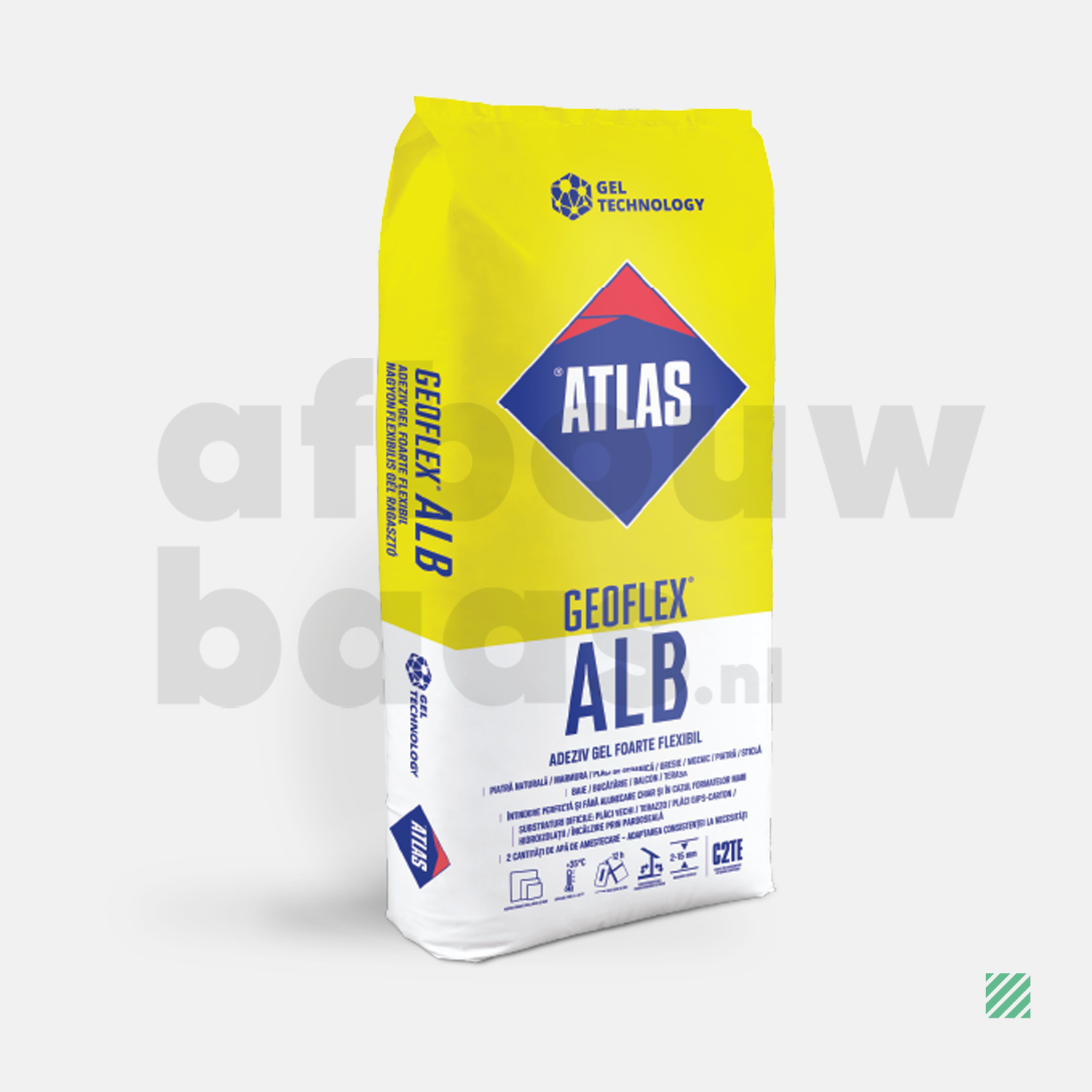 Atlas Geoflex Wit zeer flexibele tegellijm 25 KG (C2TE 2-15 mm)