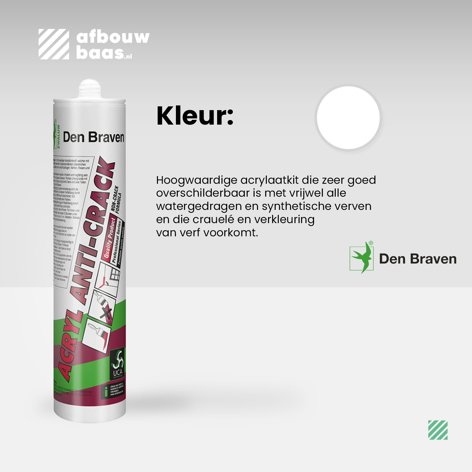 Den Braven Zwaluw Acrylaatkit Anti-Crack 310ml Wit