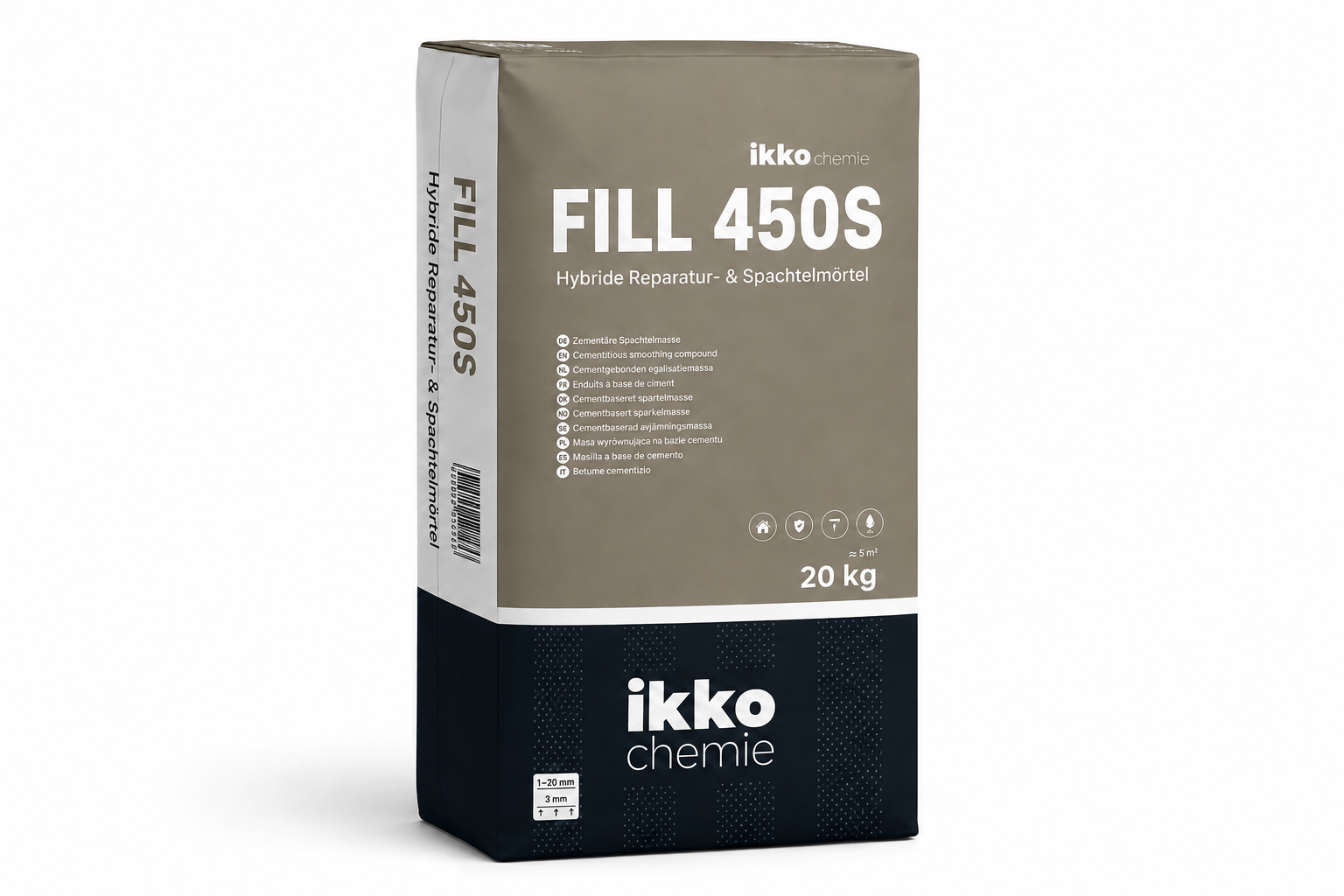 IKKO Fill 450S – Uitvlakmortel voor Vloerverwarmingssleuven 20 KG (0-50mm)