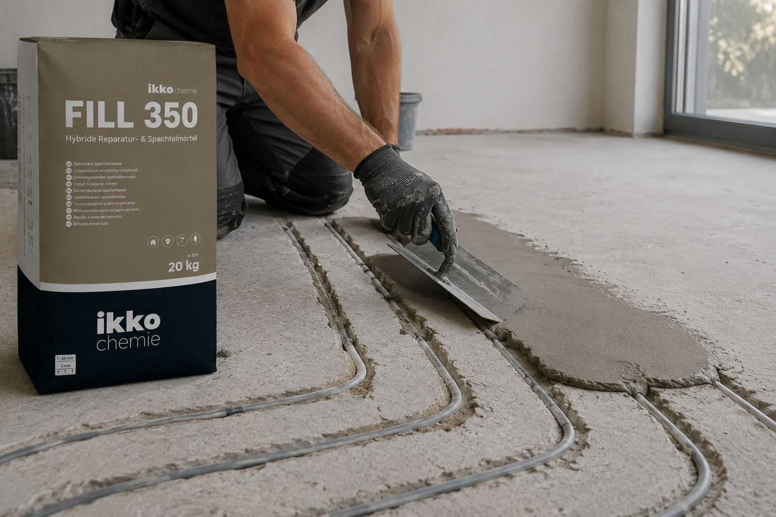 IKKO Fill 350 – Uitvlakmortel voor Vloerverwarmingssleuven 20kg