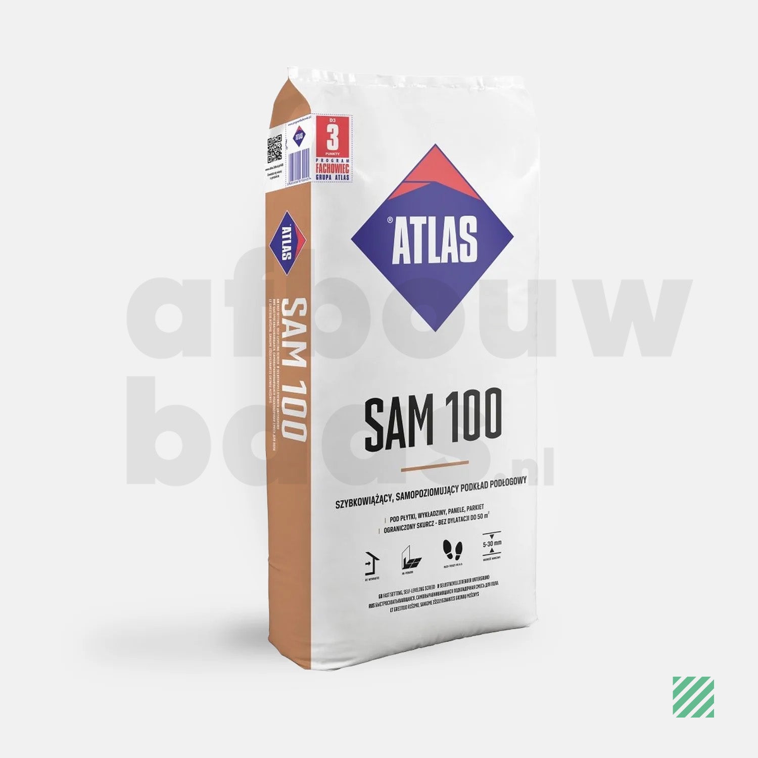Atlas SAM100 gipsgebonden (anhydriet)egaline 25 KG (5-30mm)